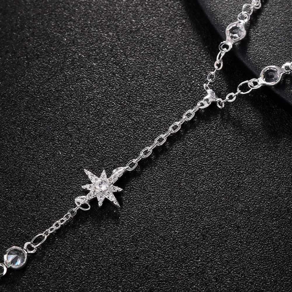 Stonefans New Shiny Six-pointed Star Finger Mitten Bracelet for Women Simple Chain Bracelet Hand Jewelry Finger Decoration Gift XJ250715
