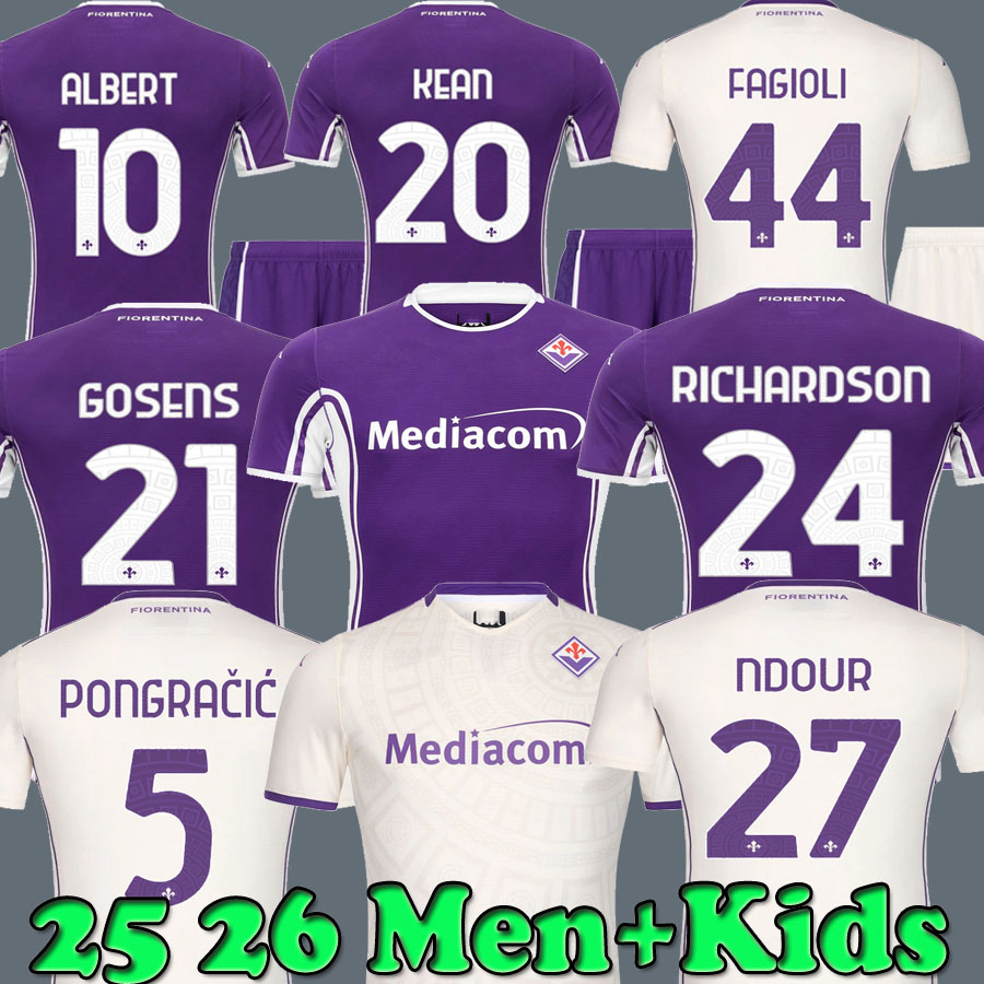 25 26 FioRentInaS Soccer Jerseys KEAN MANDRAGORA GOSENS 2025 2026 ALBERT BELTRAN ADLI CATALDI RANIERI COLPANI BOVE Men Uniforms Football Shirts Kids Kits