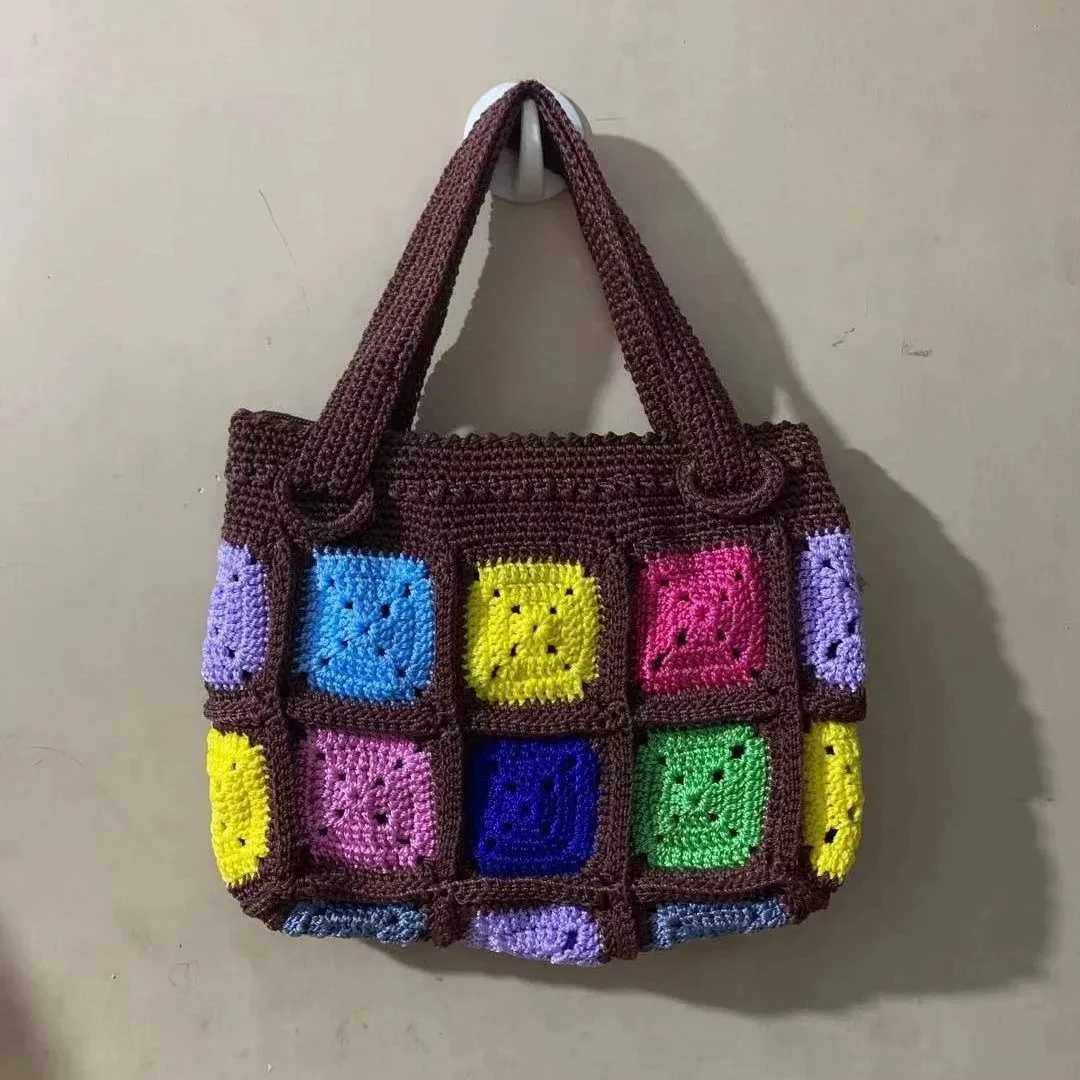 Handmade Bag Summer Bag Kintting Beach Bag Handmade bag shoulder bag Kintting tote bag Colorful hand bag