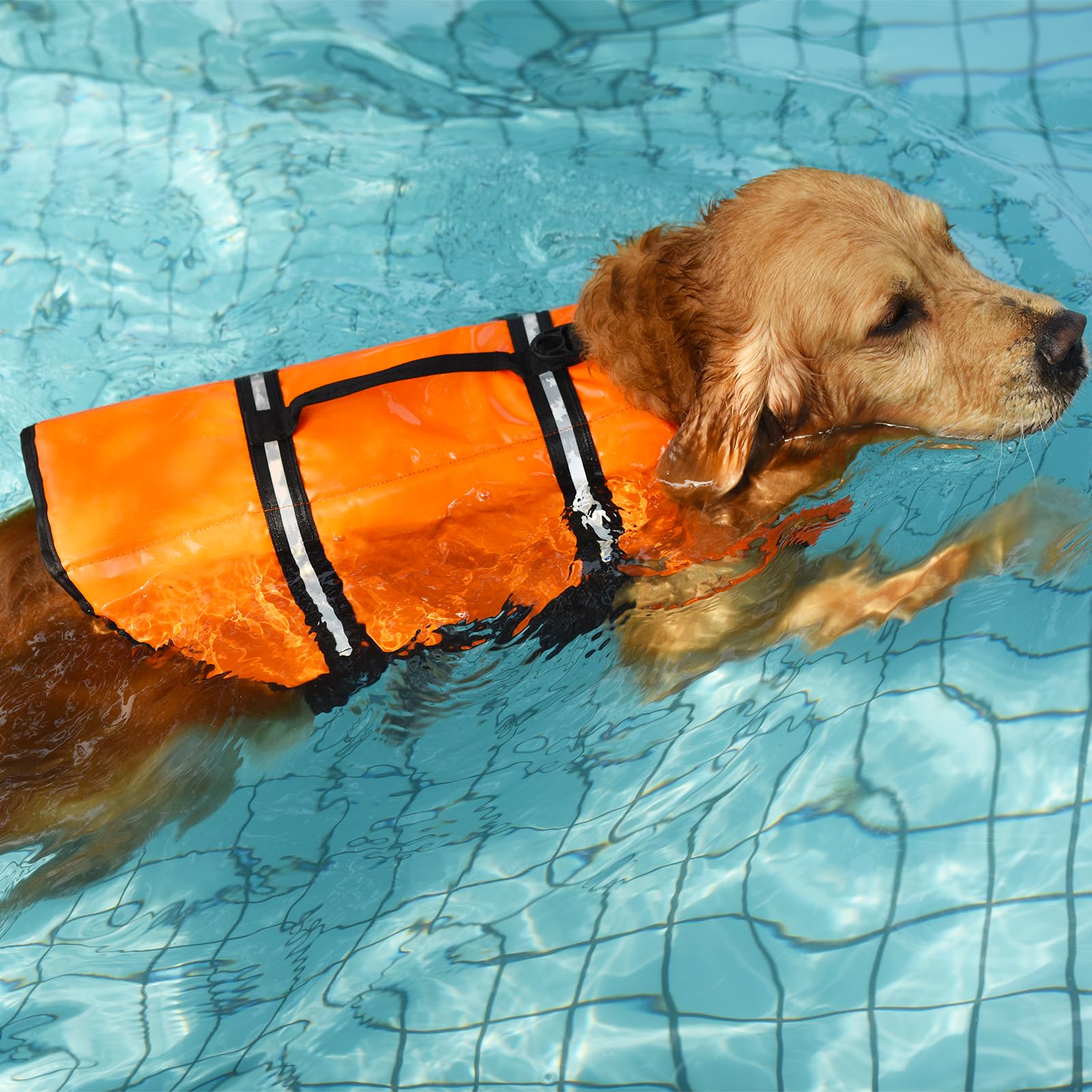 Dog Life Jacket Vest Saver Safety Swimsuit Preserver Adjustable Puppy Life Jacket with Reflective Stripes Pet Swimming Vest with Handle for Swimming &