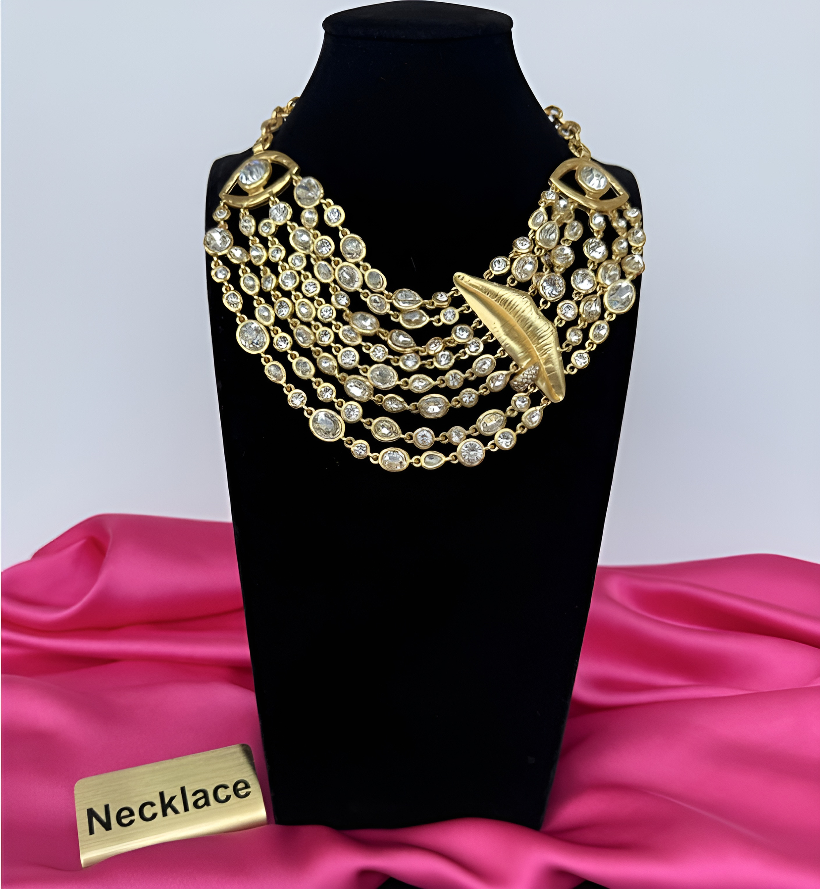 New Designed women tassels necklaces eyes mouth rhinestone chains necklace Designer Jewelry Schiaparelli-N02-09