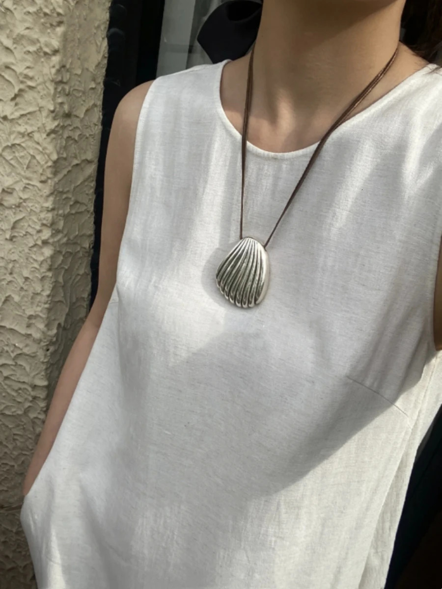 Big shell pendant necklaces long rope shell necklaces summer statement holiday jewelry in 250711
