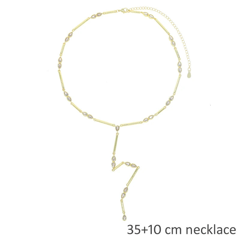 Gold Color Plain Geometric Various Shaped Bezel CZ Plain Bar Charm Sexy Y Shaped Fashion Women Necklace Jewelry 250711