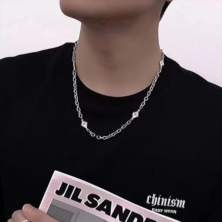 Luxury Jewelry Designer Jewelry Jackson Wang Style Necklace For Men, Trendy Hip-hop Style, Autumn And Winter High-end Starburst Diamond Sweater Chain 