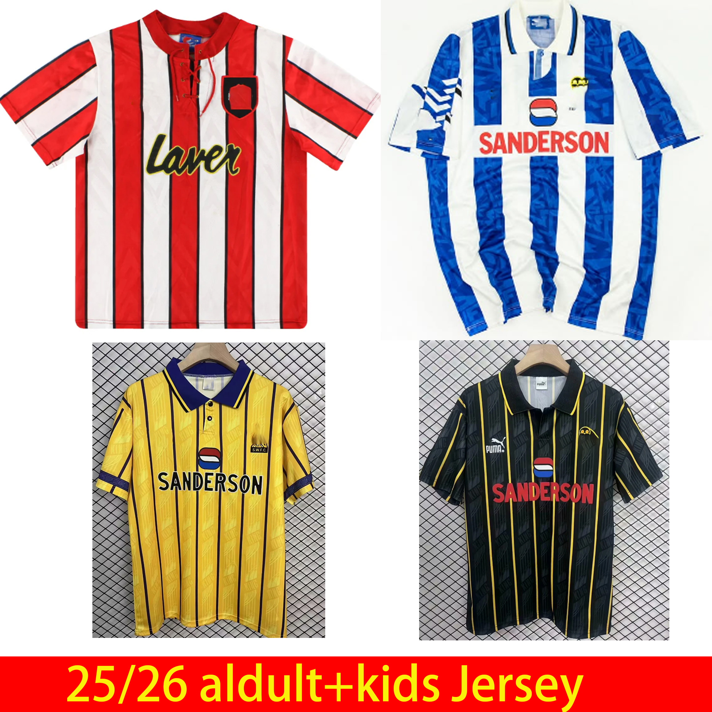 1992 SHEFFIELD OHARE soccer jerseys men kids kit UNITEDs 25 26 Home SANDER BERGE MCBURNIE BREWSTER SHARP 1993 SHEFFIELD Wednesdays Away Third football shirts