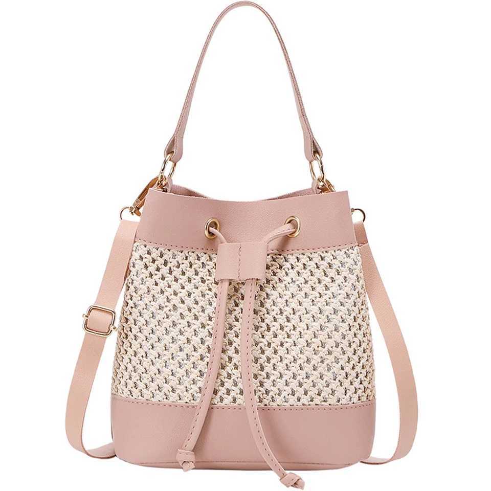 womens bag hollow bucket bag Korean version of womens crossbody bag girls single shoulder bag
