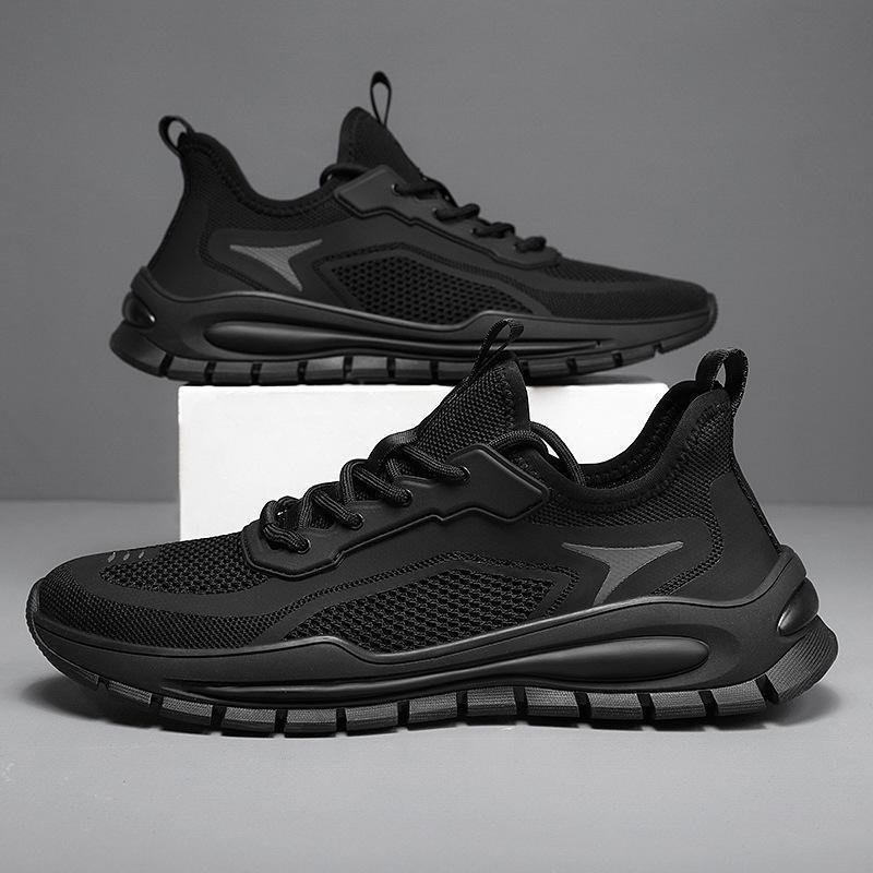 Fashion designer men summer mesh anti slip sports black shoes breathable