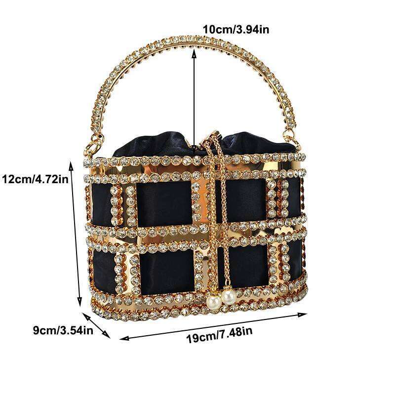 Rhinestone Evening Fashionable Top designer style Designer Handbag Metal Unique Bucket Versatile Women Tote Bag