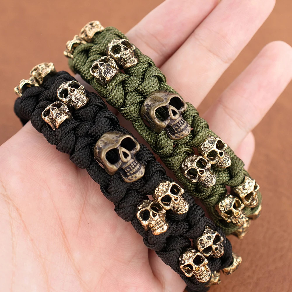 Vintage Skull Style Bracelet Jewelry Gift Outdoor Camping Paracord Survival Braided Rope Bangles Adjustable Clasp Pulsera Hombre 250712