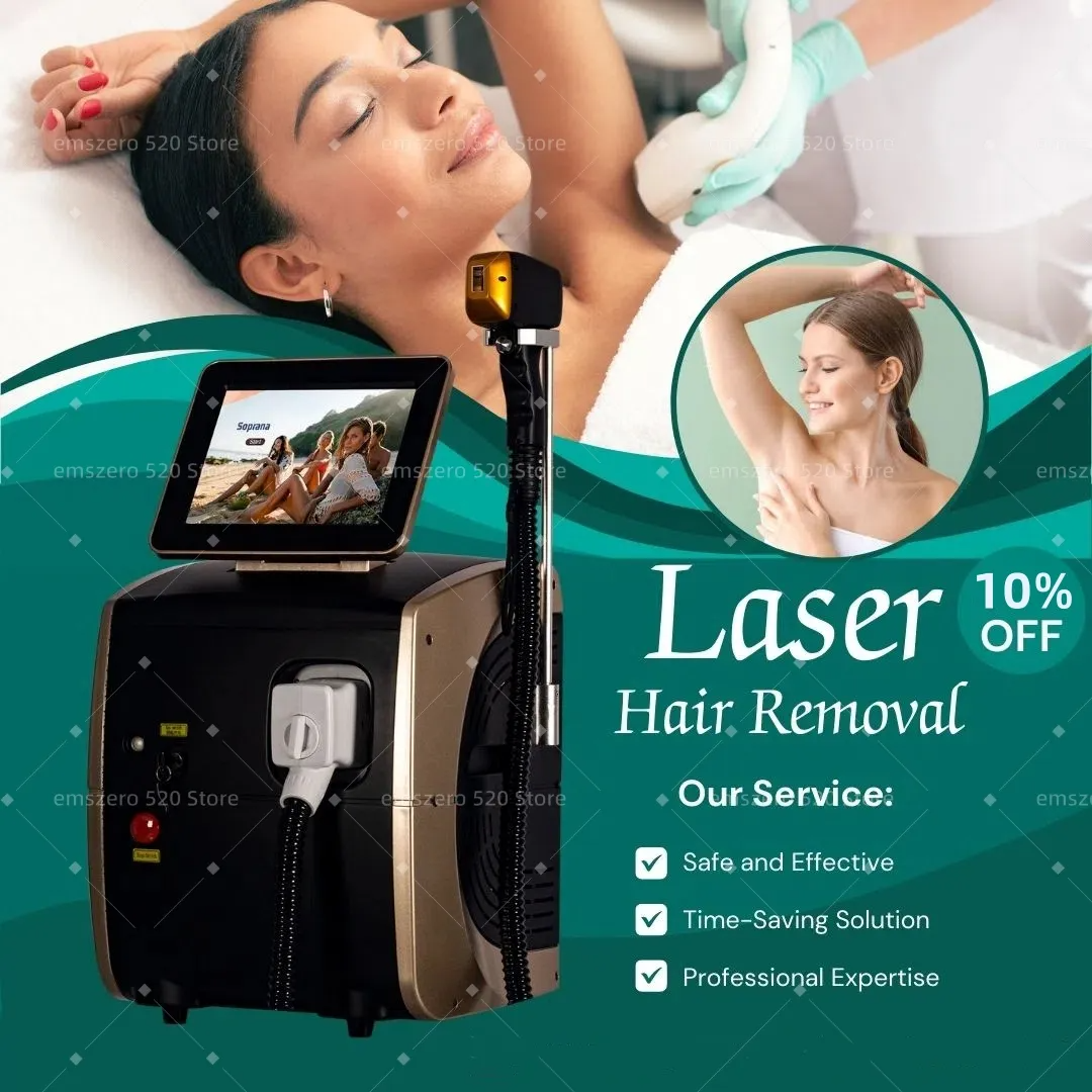 High Power 808nm Professional Diode Laser Hair Removal Machine 3 Wavelength 755 808 1064 Ice Platinum Permanent Depilation All Skin