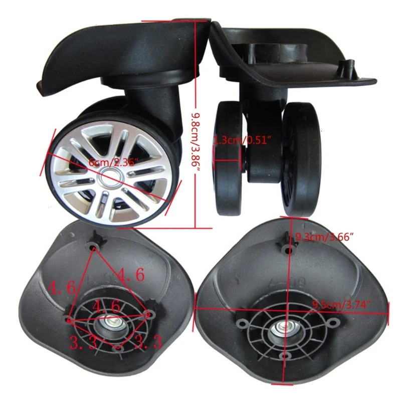 1 Pair A09 A57 Trolley Case Luggage Wheels No Noise Luggage Swivel Left Right Silent Wheels DIY Suitcase Replacement Parts 250708