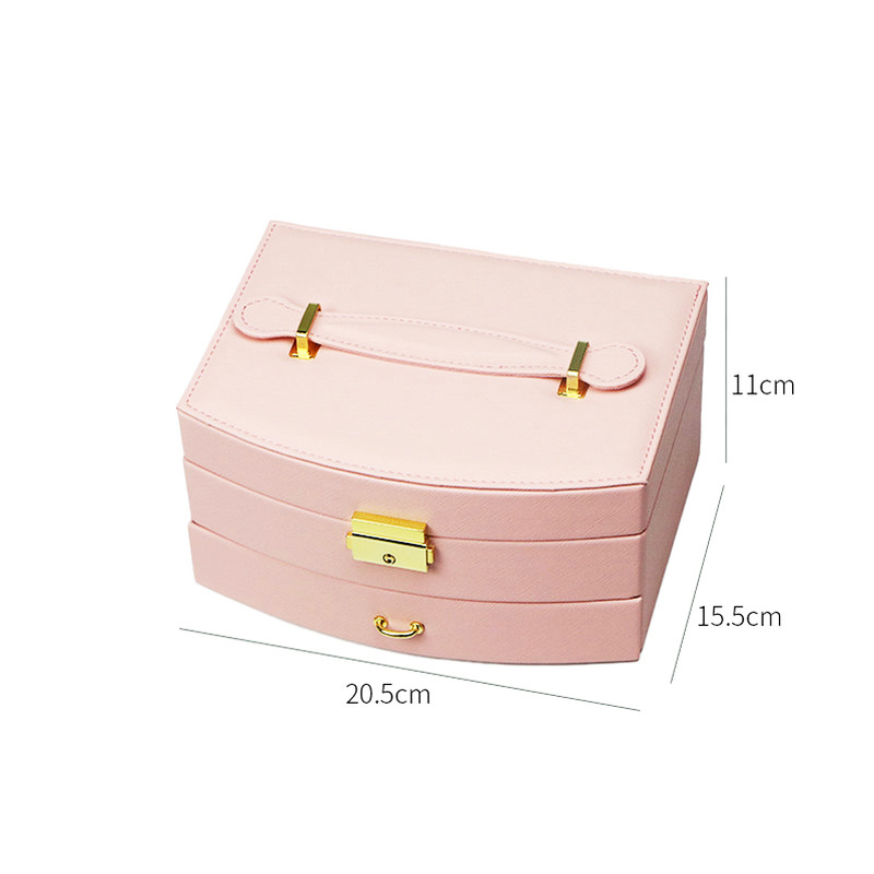 jewelry box Semi-circular double-layer small jewelry storage box
