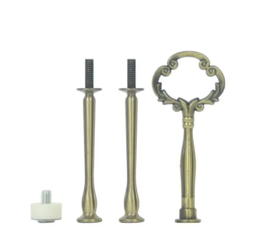 Tool Dessert 3 Tier Silver Gold Bronze Mini Flower Metal Wedding Gold Rod Fitting For Ceramic Cake Stand