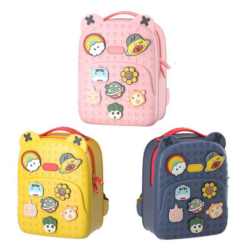 Kids Cool Large-capacity Breathable Backpack Children DIY Pattern Waterproof Messenger Bag Kindergarten Students Schoolbag LB389 X2507151