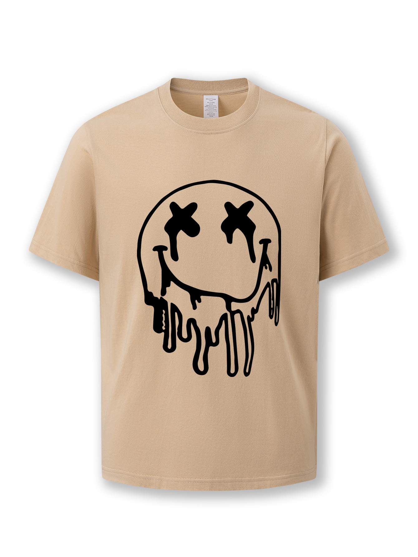 T-Shirts Summer casual short-sleeved cotton T-shirts for men and women, with round-neck tops featuring letter and smiley face patterns