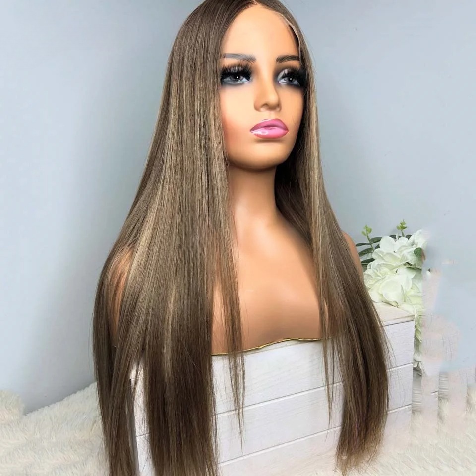 Light Brown Hd Lace Frontal Wig Highlight Blonde Wig 13x4 Body Wave Human Hair Wigs Blonde Human Lace Front Wig Transparent Wig Pre Plucked Synthetic Wig For Wemon
