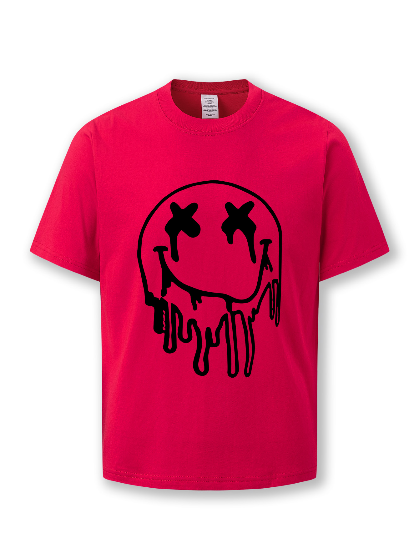T-Shirts Summer casual short-sleeved cotton T-shirts for men and women, with round-neck tops featuring letter and smiley face patterns