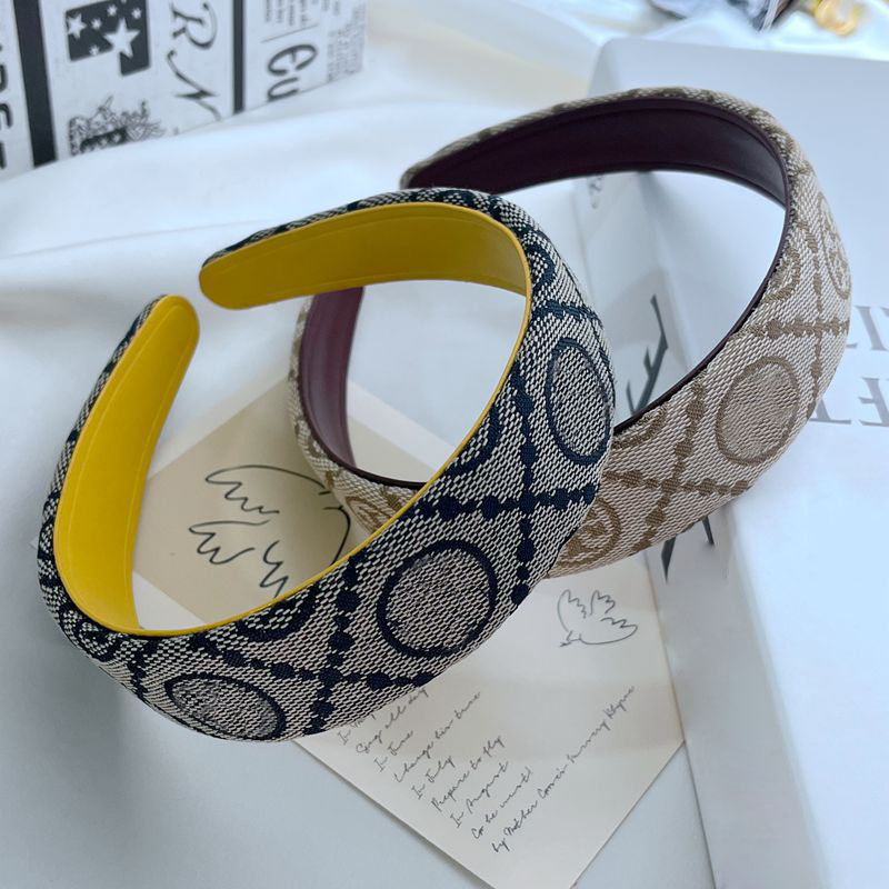 Designer Headbands Fashion Luxury Hair Jewelry Niche Design Hair Bands Alphabet Print Leather Inlay Hair Accessories