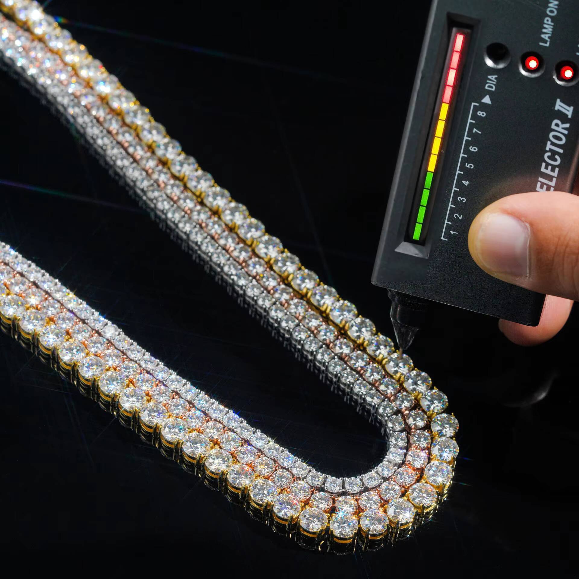 Fine Hip Hop Jewelry Silver 925 VVS Moissanite Chain Diamond Iced Out Cuban Tennis Chain Necklace Bracelet Womens Necklaces