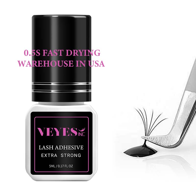 VEYES Fast Drying Eyelash Extension Glue Adhesive Wholesale Liquid Strong Latex Free Lash Glue Black & Clear Private Label