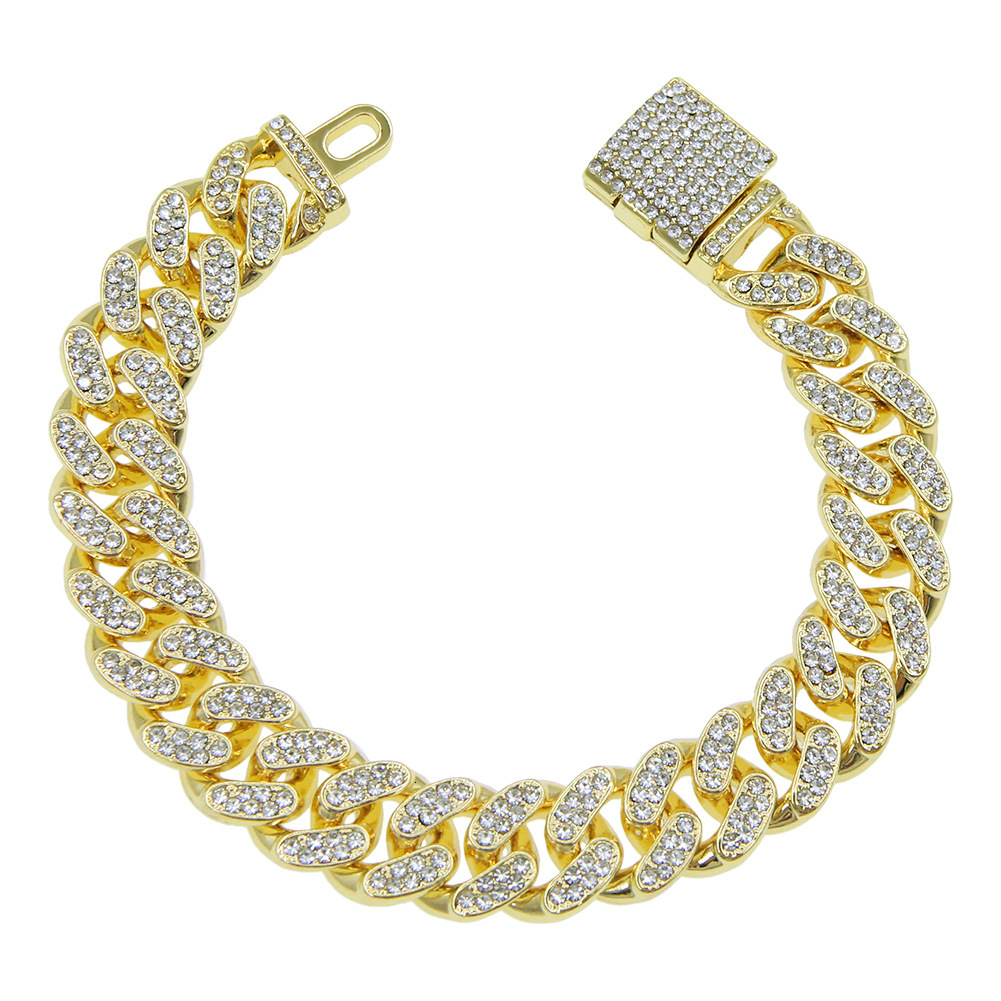 Luxury Jewelry Designer Jewelry European And American Hip-hop Full Diamond Exaggerated Chain Necklace Jewelry For Men, Dominant Heavy Craft Miami Big 