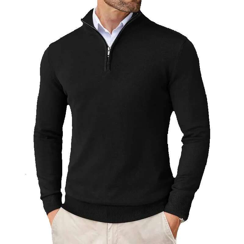 Men's Quarter Zip Up Slim Fit Lightweight Mock Neck Pullover Casual Sweaters Half Turtleneck Knitted Outdoor Streetwear ddmysept