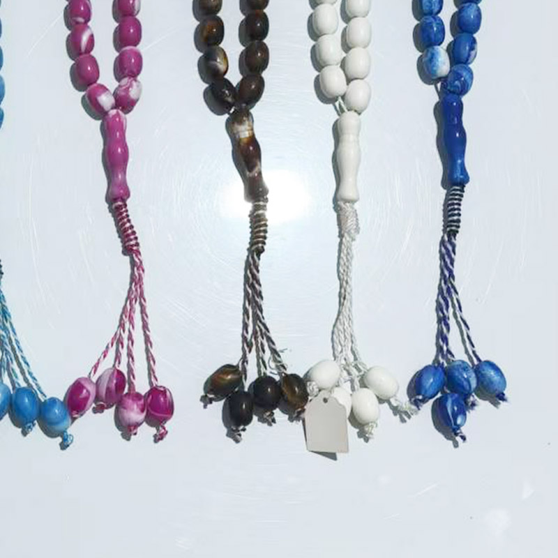 Elegant Beaded Rosary Bracelet with Imitation Tassel Design - Oval Beads for Prayer