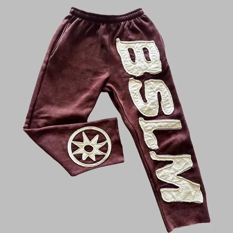 American Retro Sweatpants Y2K Clothes Mens Womens Harajuku Hip Hop Letter Embroidery Patch Oversized Sweatpants Casual Jogg Pant 250709