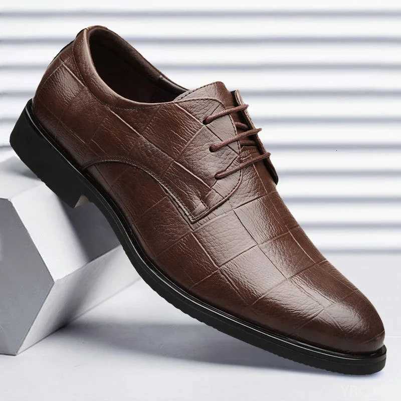 Men Business Leather Shoes Formal Wedding Plus Size Shoe Versatile Casual Comfort Flats High Quality Soft Soled Work Shoes Homme Y250715