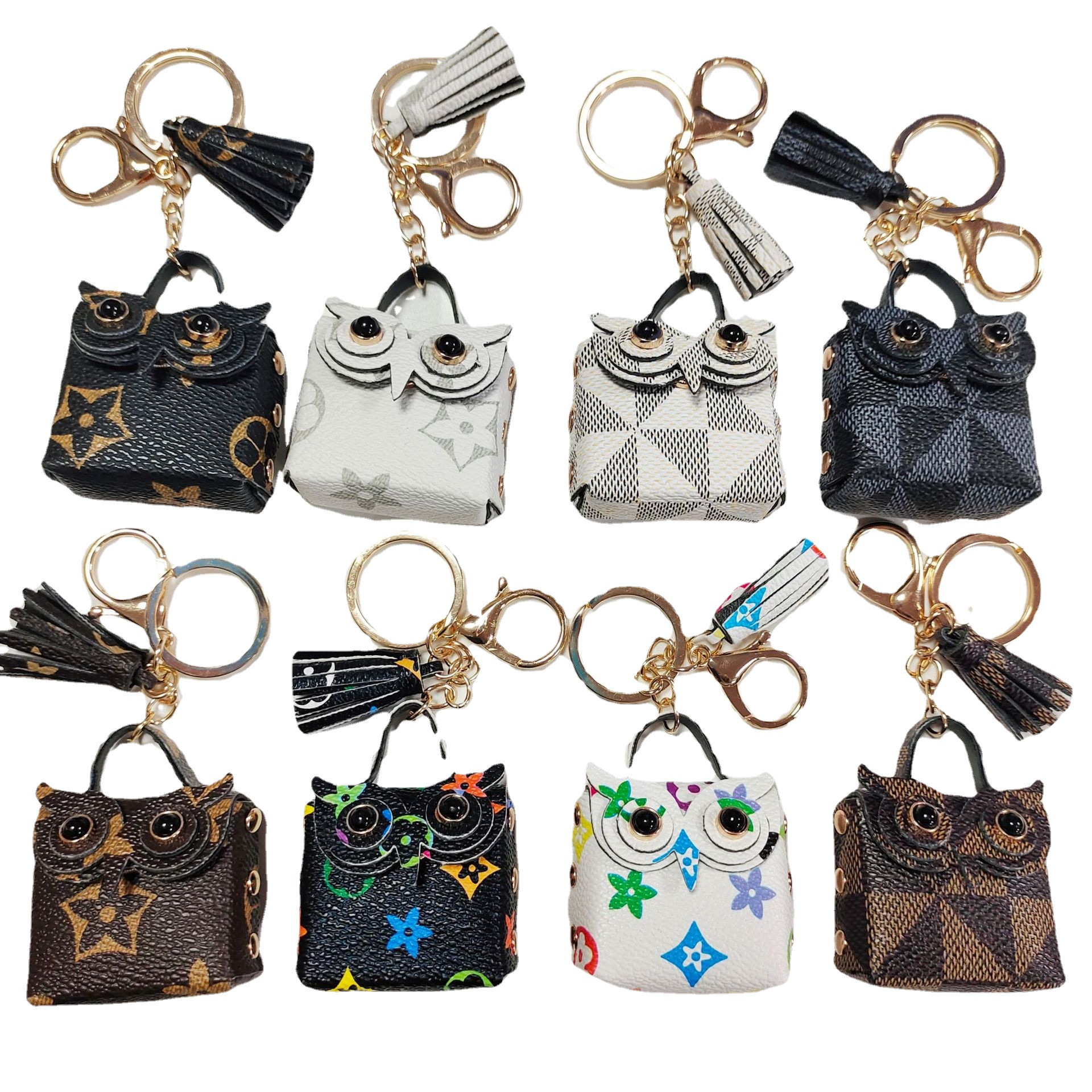 Tassel Owl Key Rings Mini Bag Pendant Leather Coin Purses Keychains Wallet Lanyards Scarf Holder Car Keyrings For Women Girls ddmyMon ddmyMon ddmyMon 