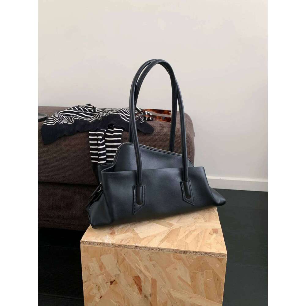 Retro Crocodile Pattern Large Capacity Tote Design Women's Pleated Leather Shoulder Female Daily Commuter Bag 2025