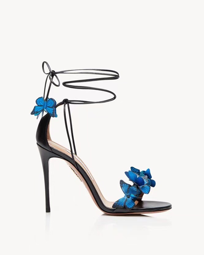 Butterfly Lure Cross Strap High Heel Sandals - Peep Toe Platform Ankle Wrap Roman Summer Heels (8cm/10cm, Multi Colors and Prints)