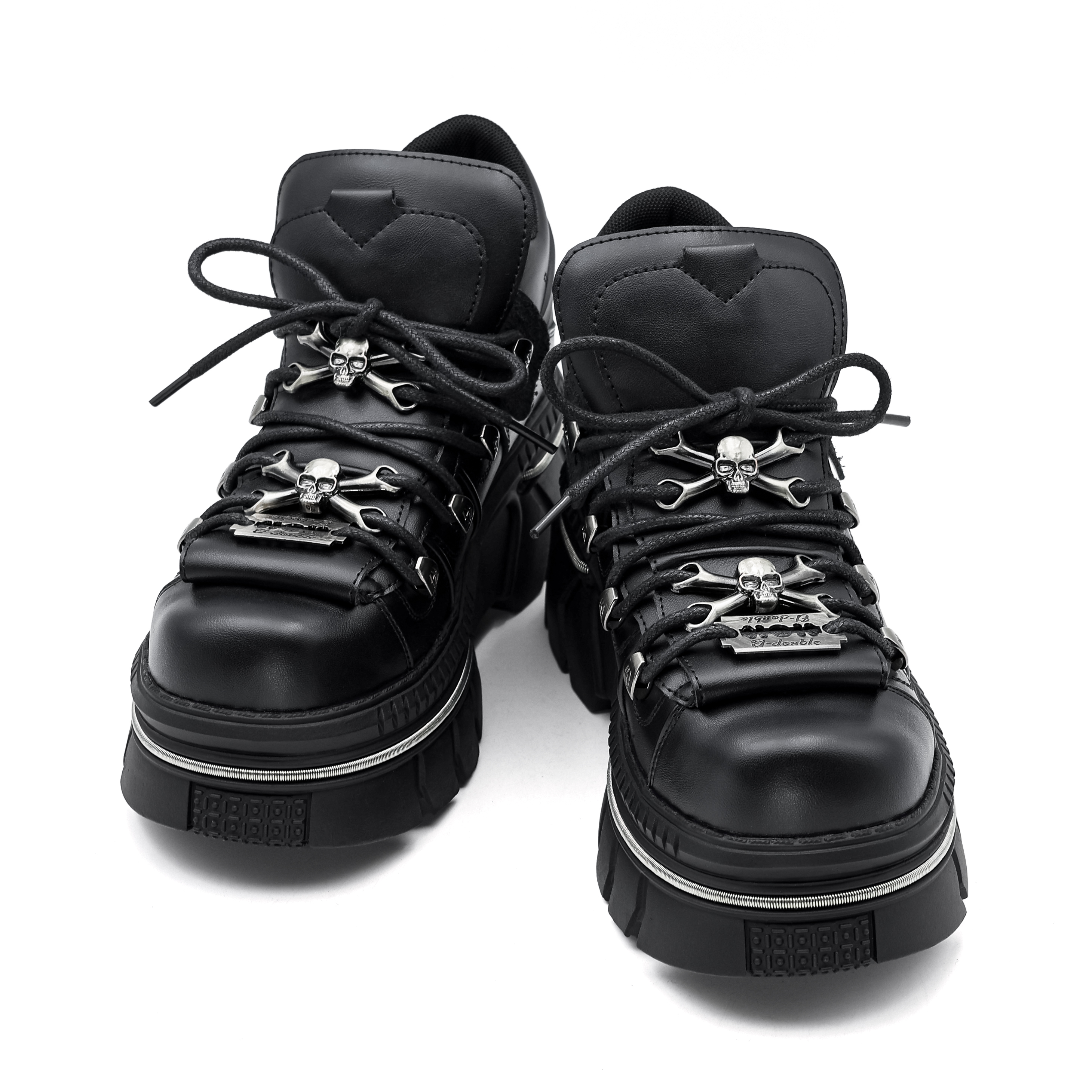 Gothic Dark Single-Piece Womens Small Heels Summer Edition with Comfortable Thicker Soles