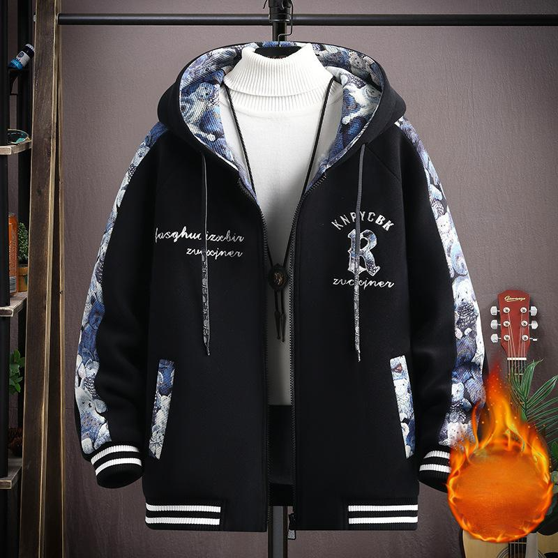 Free shipping Jacket designers with Velvet and Hoodie Thick Coat Youth Top Men's Coat new