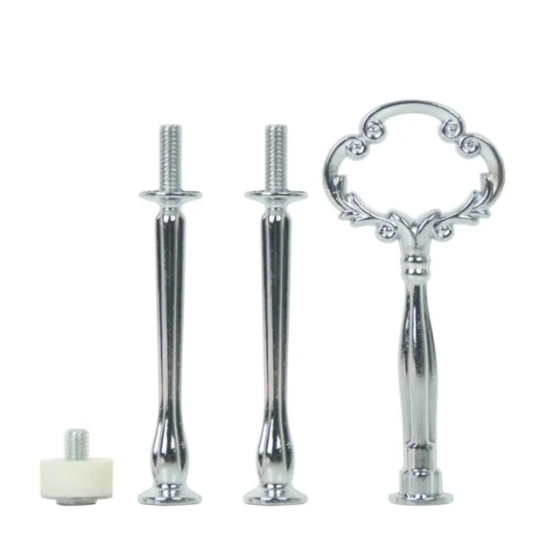 Tool Dessert 3 Tier Silver Gold Bronze Mini Flower Metal Wedding Gold Rod Fitting For Ceramic Cake Stand