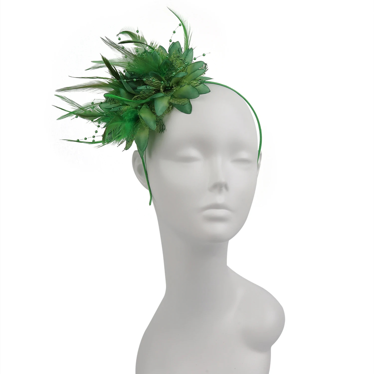 Flower Fascinators with Mesh Feather Headband Women PographParty headwear Cocktail Wedding Hair Accessories 250715