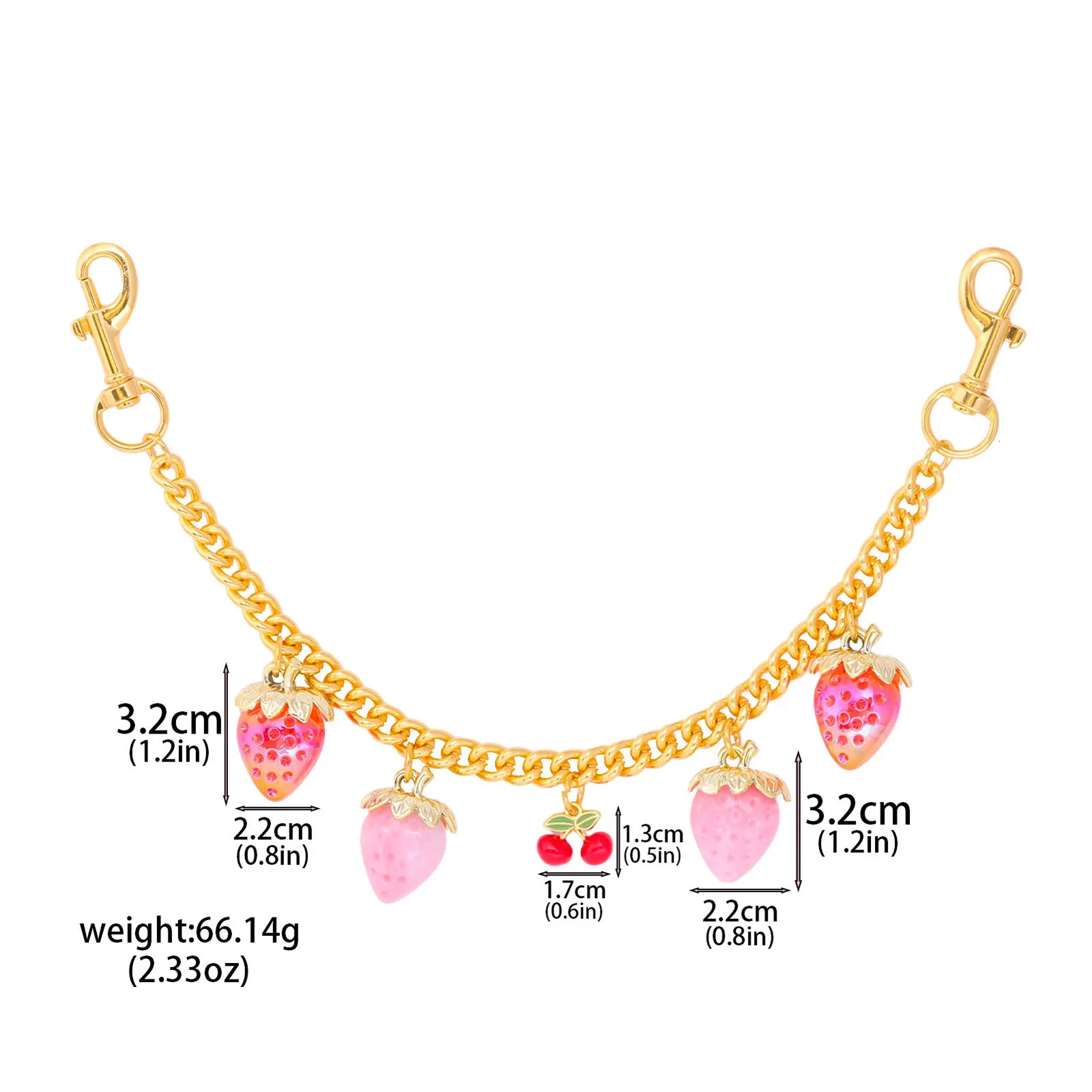Strawberry Bag Charm Keychain: Cute Pink Fruit Pendant for Backpack, Purse, School Bag, or Gift ddmymoon