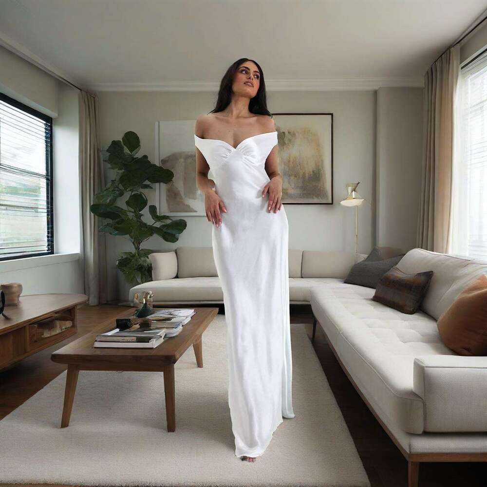 New Women's Elegant Sexy Backless Strapless Off-Shoulder Fashion Dress B5