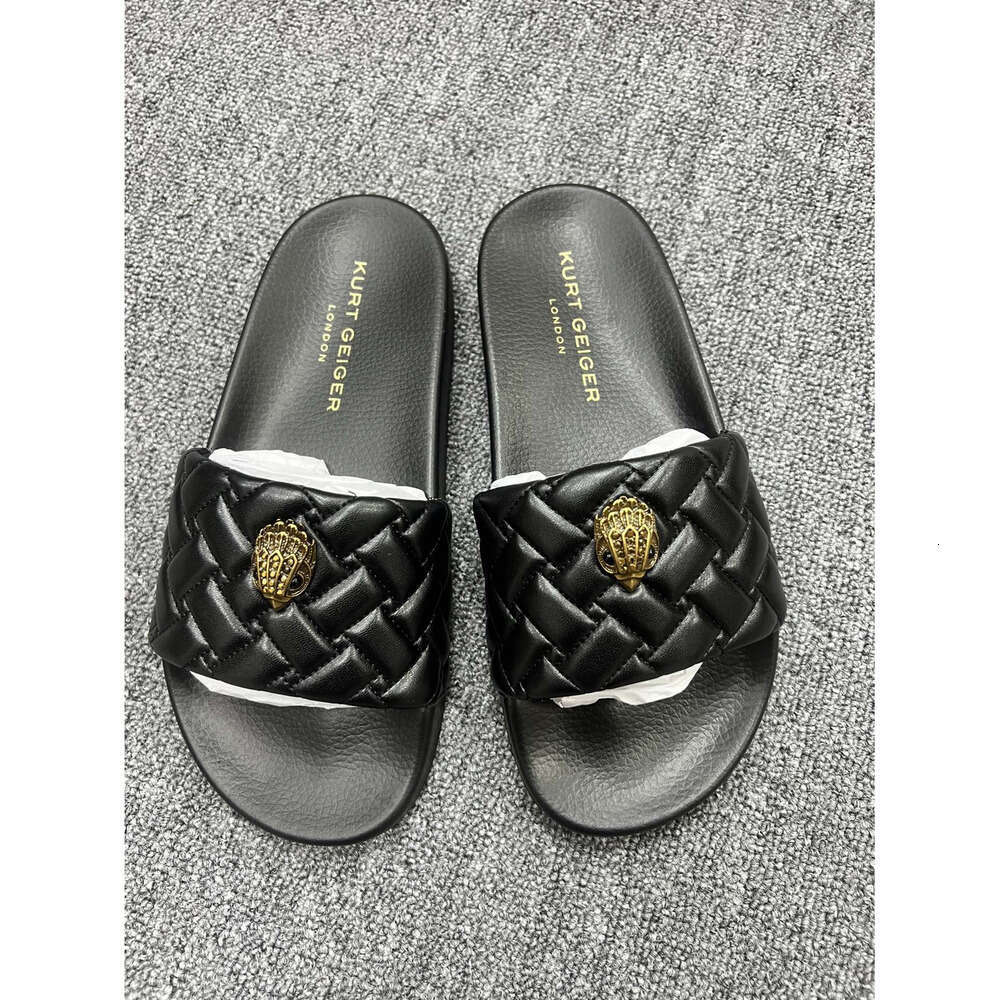 Kurt Gegiers Sandals Designer Eaglehead Slippers Luxury Flats For Woman Beach Shoes Rubber Sole Swim Pool Slide Sliders London Kensington Leather Fli Flops 867
