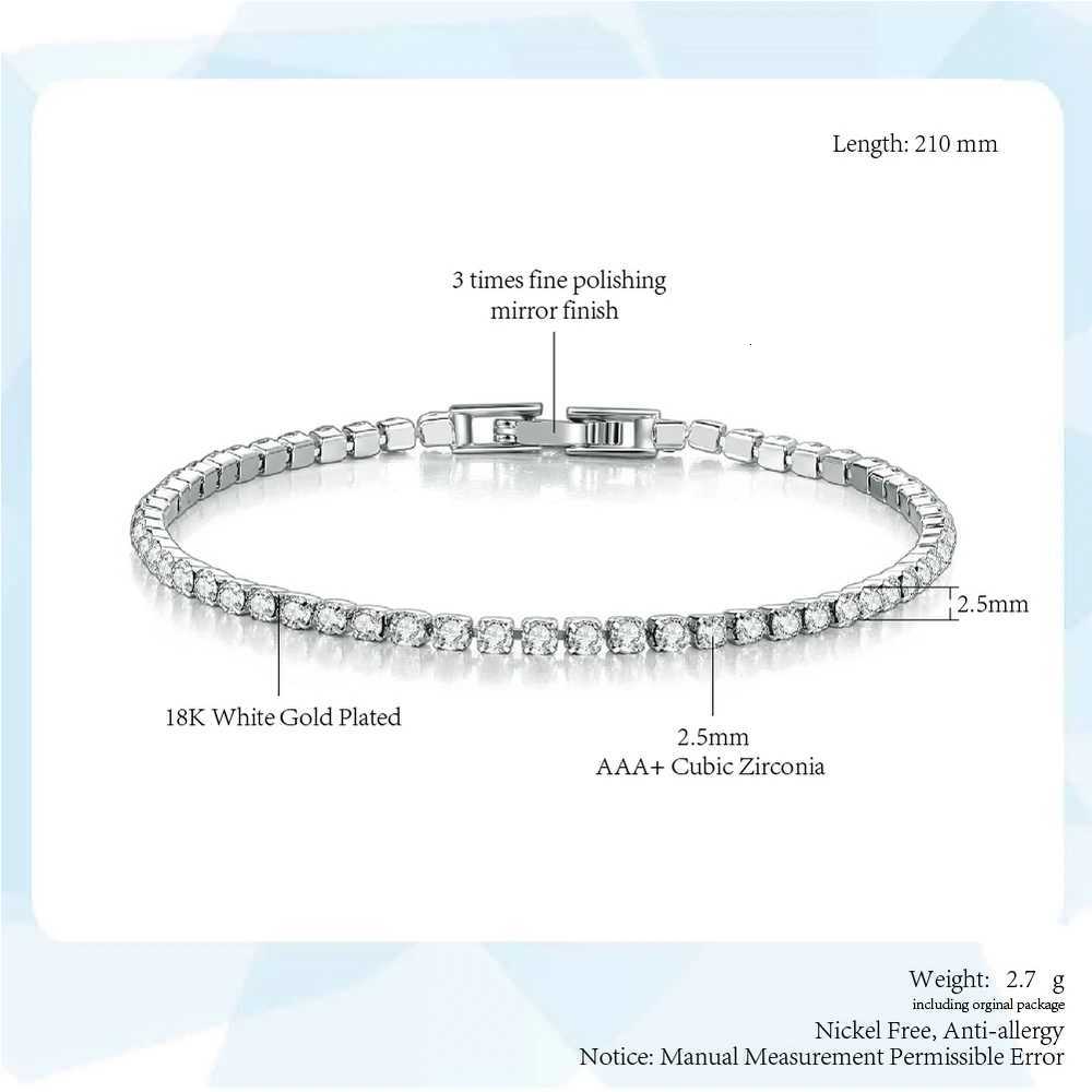 2.5mm Zirconia Tennis Bracelet for Women Crystal Charm Designer Tennis Thin Chain Bracelet in Stock Wedding Jewelry KC128 XJ250715