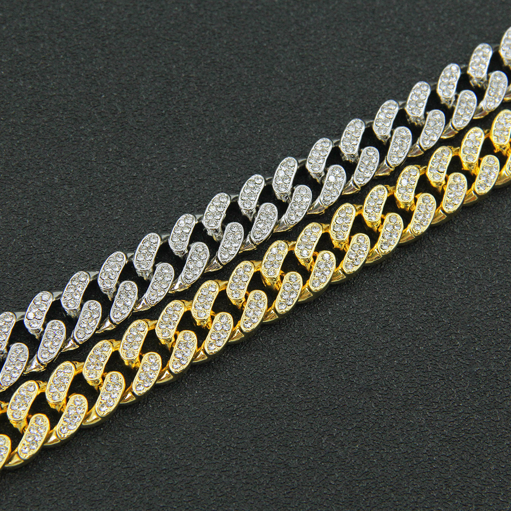 Luxury Jewelry Designer Jewelry European And American Hip-hop Full Diamond Exaggerated Chain Necklace Jewelry For Men, Dominant Heavy Craft Miami Big 