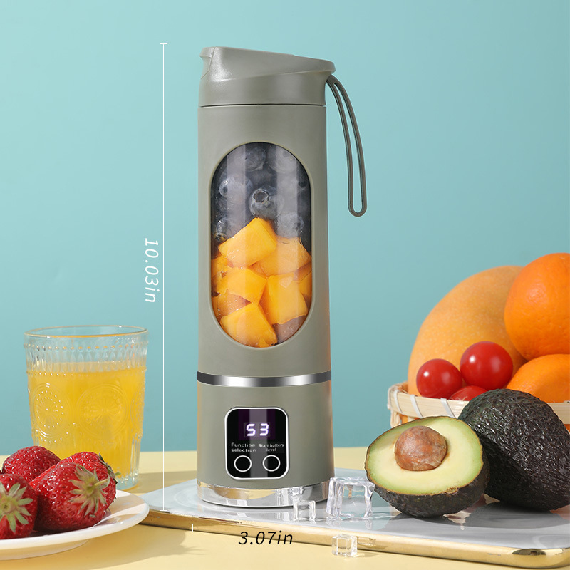 Mini Wireless Juicer Portable Rechargeable Blender Juicer Cup - 12-Blade Fresh Orange Slow Juicer Machine with Safety Features