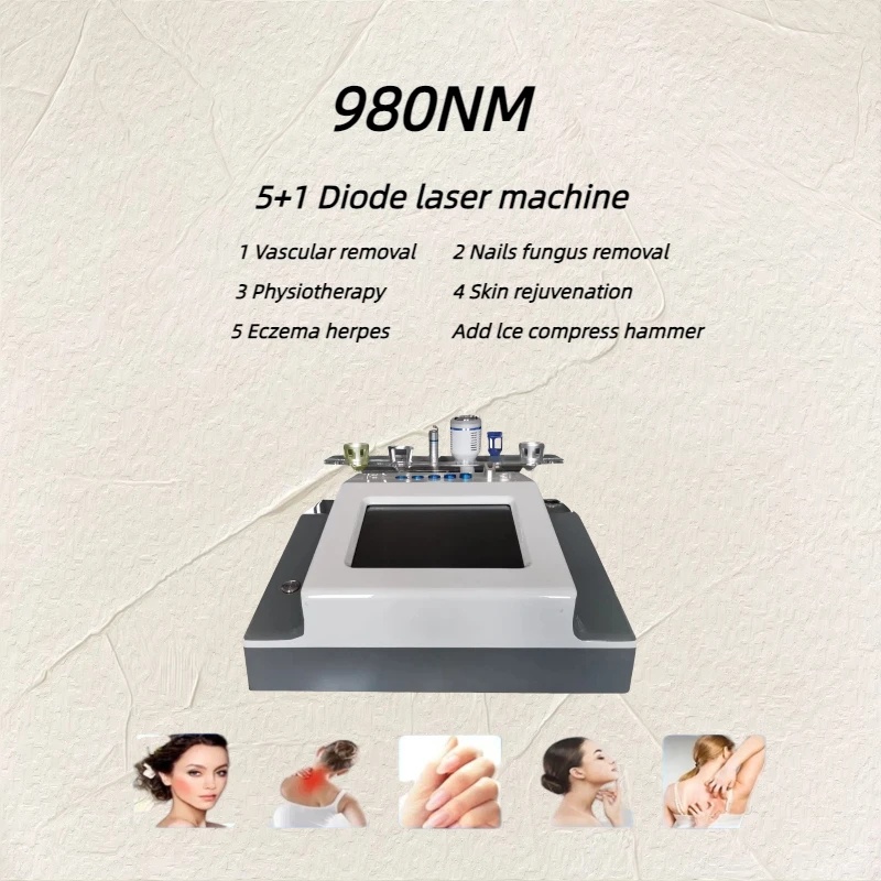 BEST 5 in 1 980nm Diode Laser Vascular Removal Machine Remove Spider Veins 980 Diode Laser Blood Vessels Removal Nail Fungus