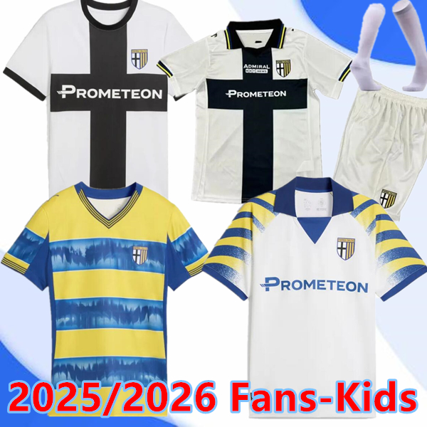 25 26 Parma Calcio soccer jerseys 2025 CANCELLIERI ALMQVIST 2026 CHARPENTIER MIHAILA M. ANAS BENEDYCZAK KOWALSKI HERNANI JR SOHM HAINAUT football shirt men kids kit