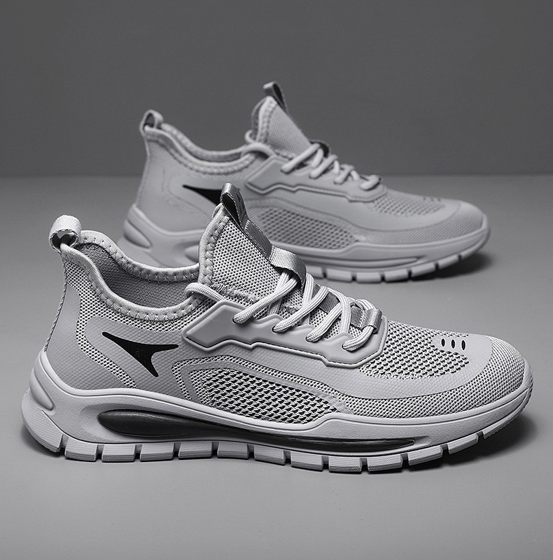 Fashion designer men summer mesh anti slip sports black shoes breathable