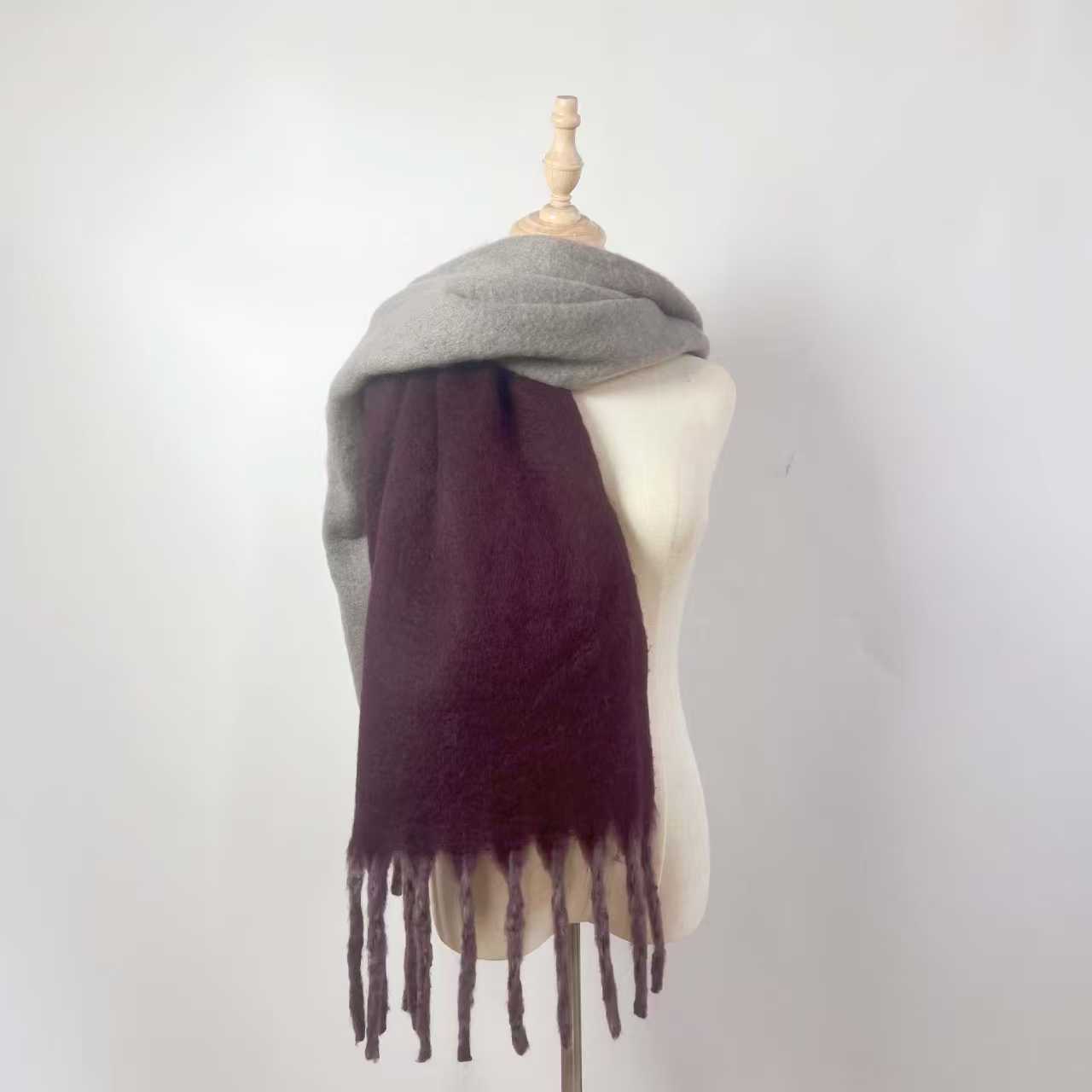 T1220 European and American autumn and winter new scarf women's thick versatile solid color scarf