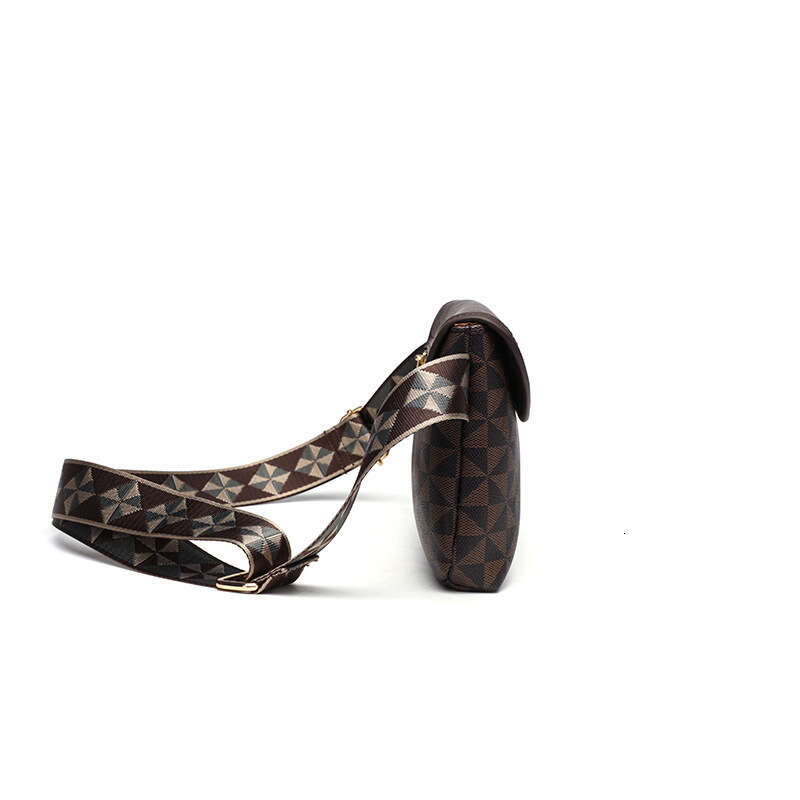 Women's Single Shoulder Crossbody Fashion 2024 Versatile New Simple Wide Strap Windmill Print Small Bag