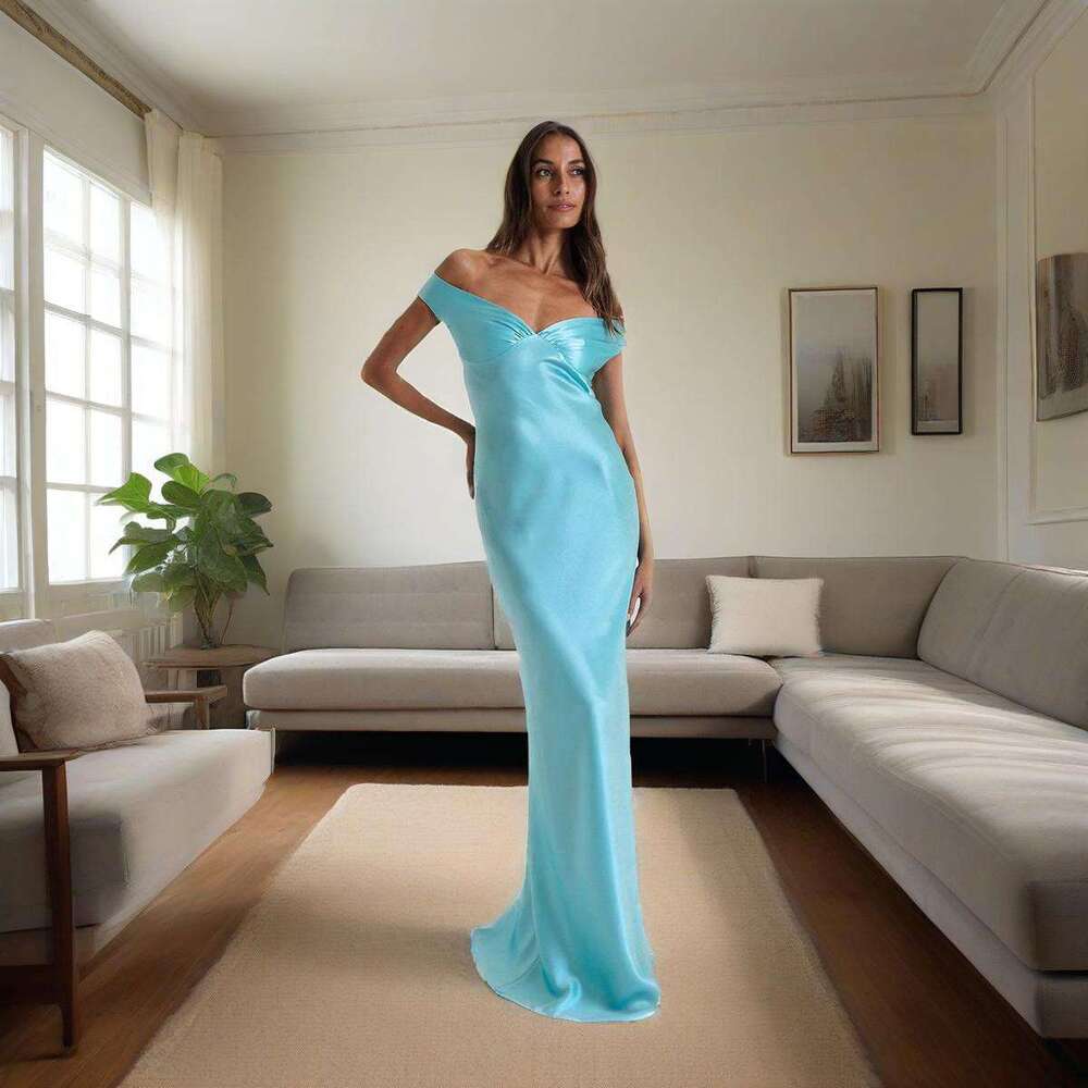 New Women's Elegant Sexy Backless Strapless Off-Shoulder Fashion Dress B5