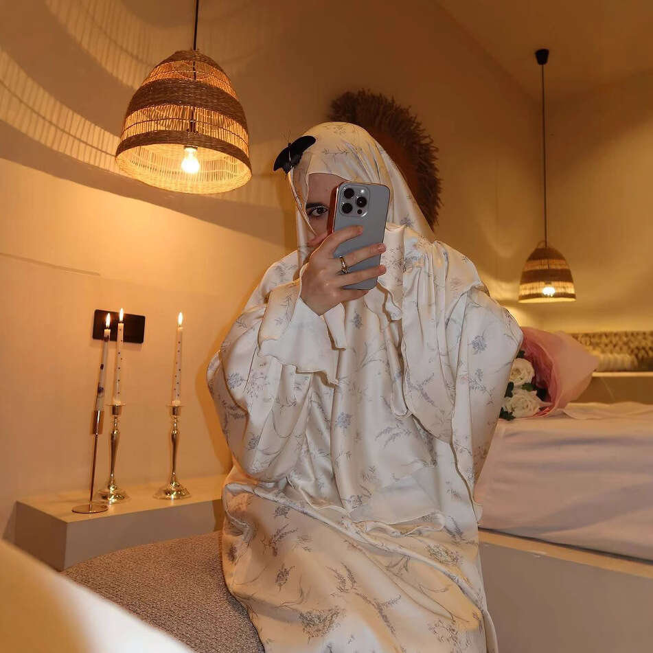 Spring New Women's Printed Midi Skirt Robe Elegant Commuter Fashion Set B5