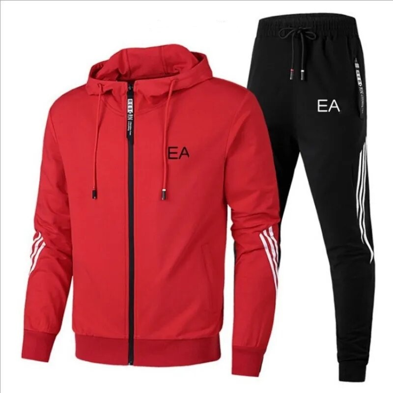 hot sale mens tracksuits zipper jackets hoodie with Matching sport pants two piece set designer tracksuit sets running leisure sports suit
